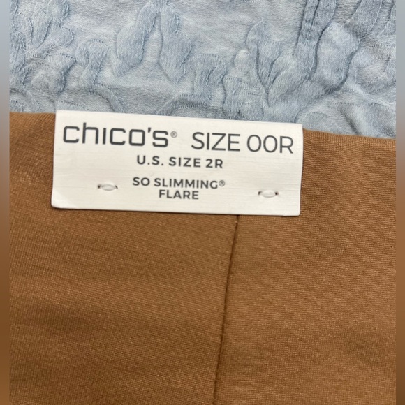 Chico's stylish wide leg  Pants, Size us 2 Creme Coffee, NWT - Picture 5 of 7